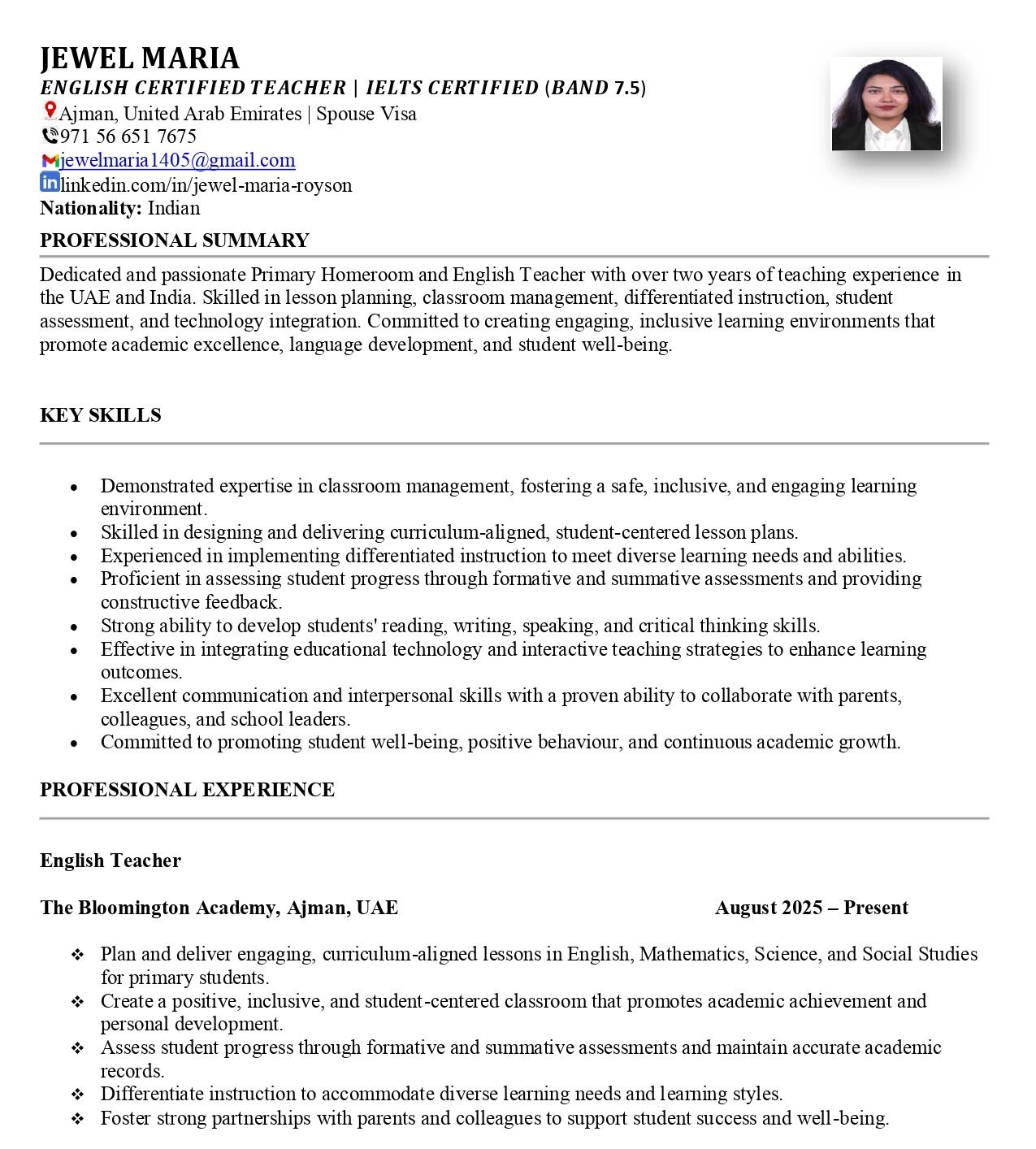 CV 1 Page 1